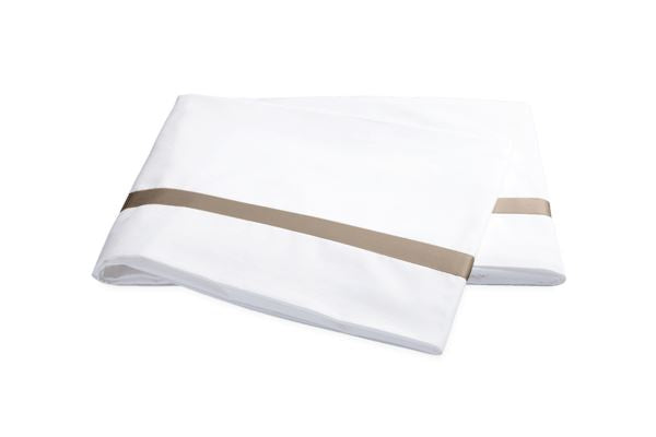 Lowell Full/Queen Flat Sheet Bedding Style Matouk Khaki 