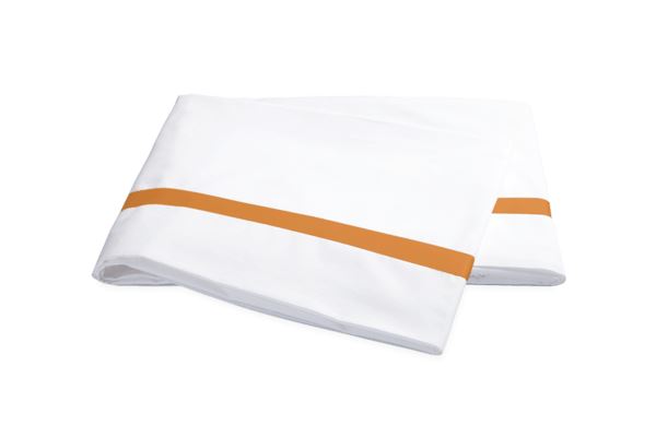 Lowell Full/Queen Flat Sheet Bedding Style Matouk Tangerine 