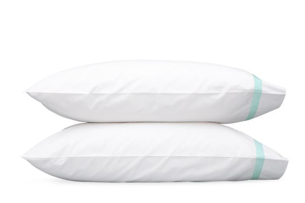 Lowell King Pillowcase-Single Bedding Style Matouk Lagoon 