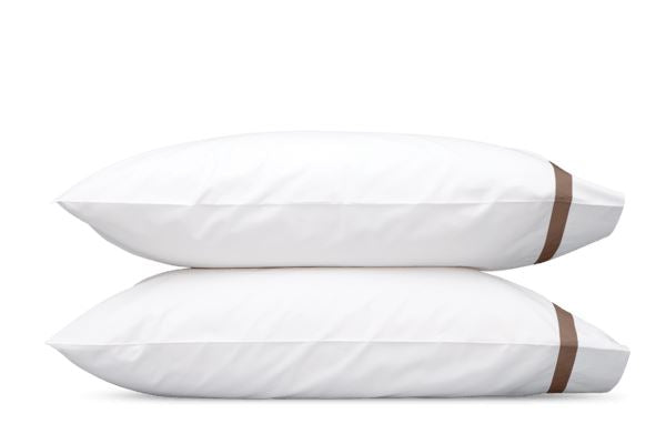 Lowell King Pillowcase-Single Bedding Style Matouk Mocha 