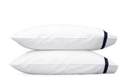 Lowell King Pillowcase-Single Bedding Style Matouk Navy 