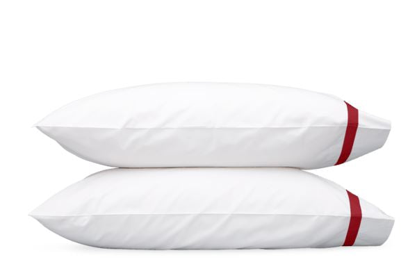Lowell King Pillowcase-Single Bedding Style Matouk Scarlet 