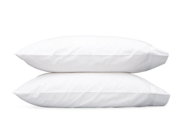 Lowell King Pillowcase-Single Bedding Style Matouk White 