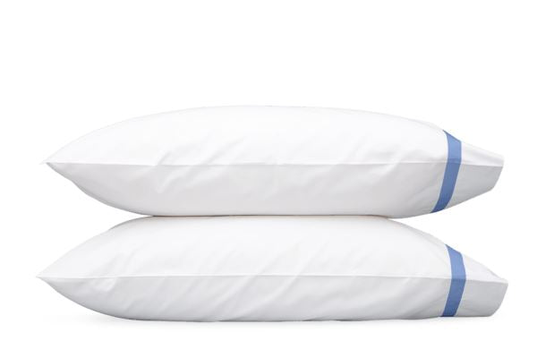 Lowell Standard Pillowcase-Single Bedding Style Matouk Azure 
