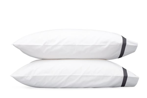 Lowell Standard Pillowcase-Single Bedding Style Matouk Charcoal 