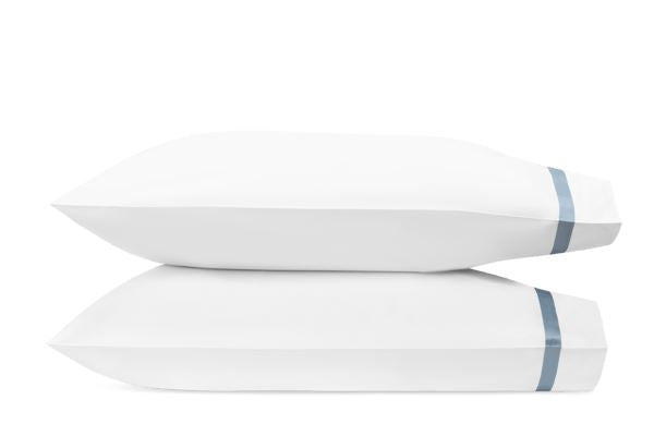 Lowell Standard Pillowcase-Single Bedding Style Matouk Hazy Blue 