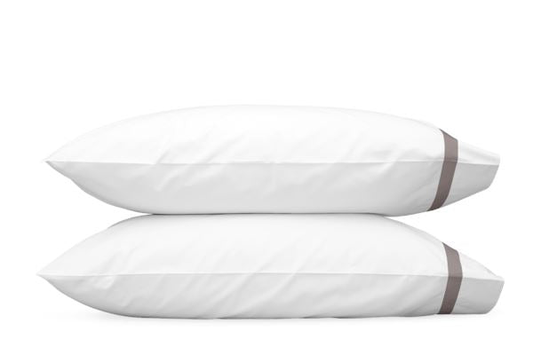 Lowell Standard Pillowcase-Single Bedding Style Matouk Platinum 