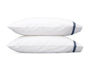 Lowell Standard Pillowcase-Single Bedding Style Matouk Steel Blue 