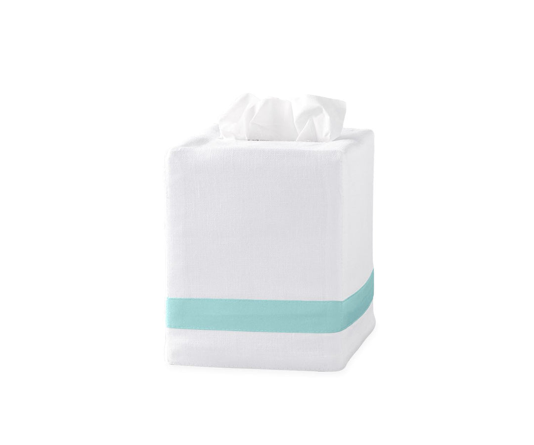 Lowell Tissue Box Cover Bath Accessories Matouk Aquamarine 