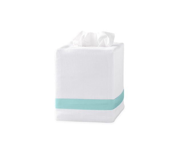Lowell Tissue Box Cover Bath Accessories Matouk Aquamarine 