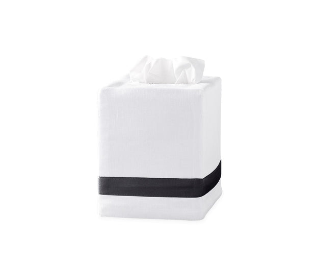Lowell Tissue Box Cover Bath Accessories Matouk Charcoal 