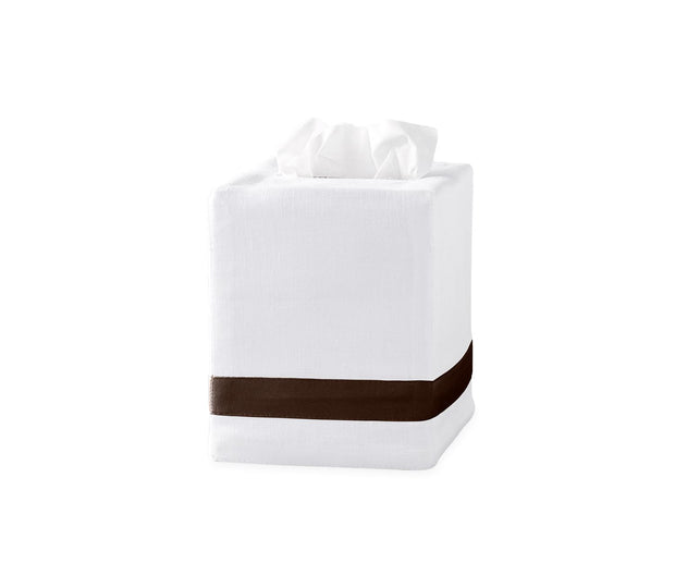 Lowell Tissue Box Cover Bath Accessories Matouk Chocolate 