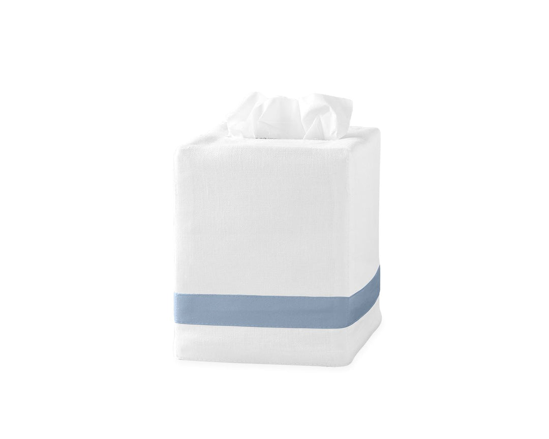 Lowell Tissue Box Cover Bath Accessories Matouk Hazy Blue 