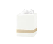 Lowell Tissue Box Cover Bath Accessories Matouk Ivory Champagne 