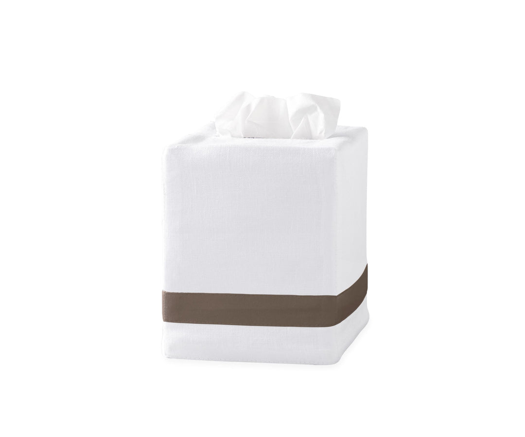 Lowell Tissue Box Cover Bath Accessories Matouk Mocha 