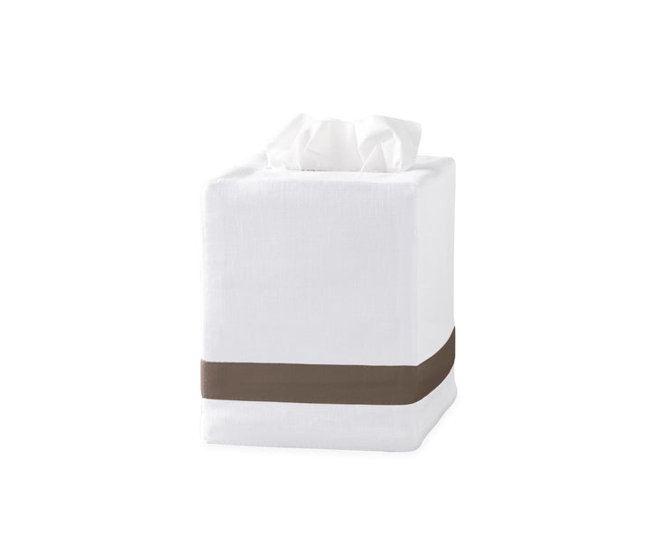 Lowell Tissue Box Cover Bath Accessories Matouk Mocha 