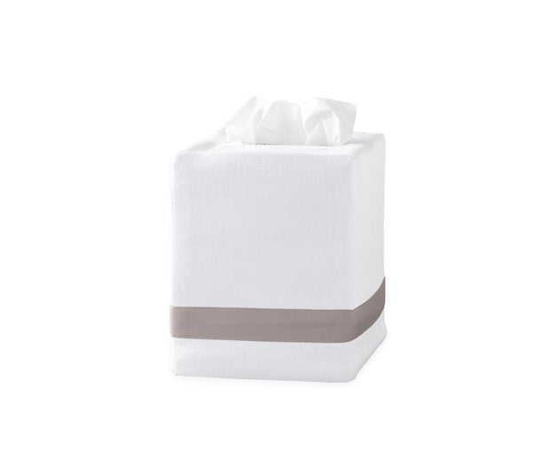 Lowell Tissue Box Cover Bath Accessories Matouk Platinum 