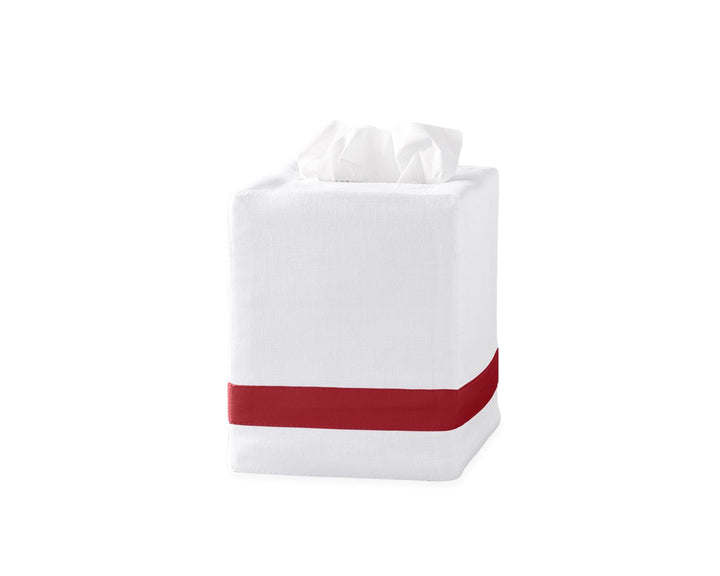 Lowell Tissue Box Cover Bath Accessories Matouk Scarlet 