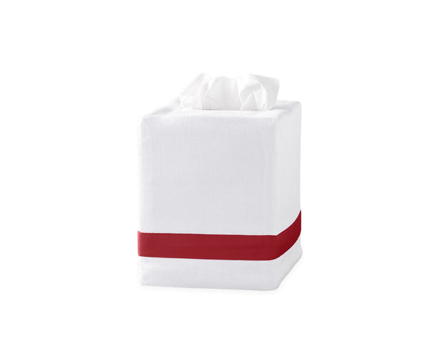 Lowell Tissue Box Cover Bath Accessories Matouk Scarlet 