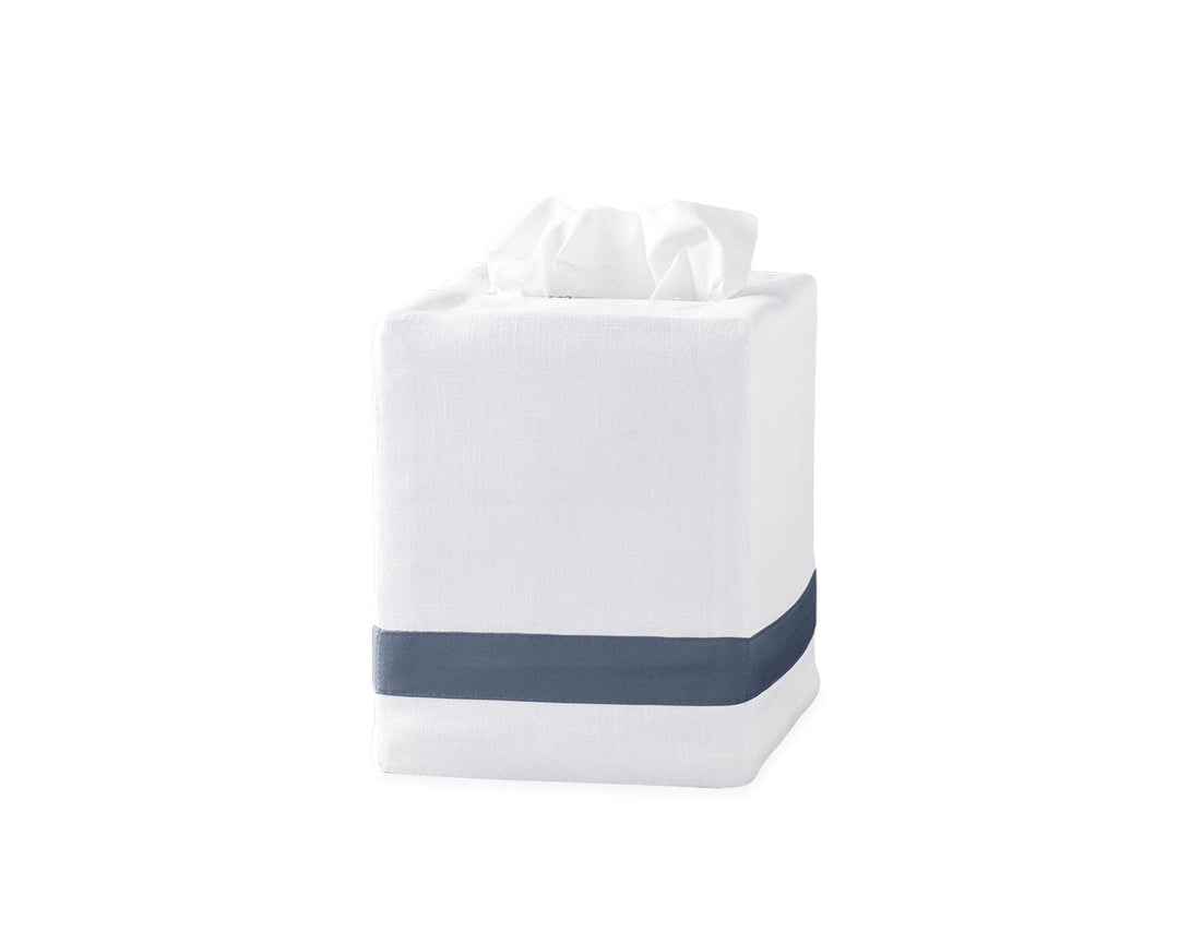 Lowell Tissue Box Cover Bath Accessories Matouk Steel Blue 
