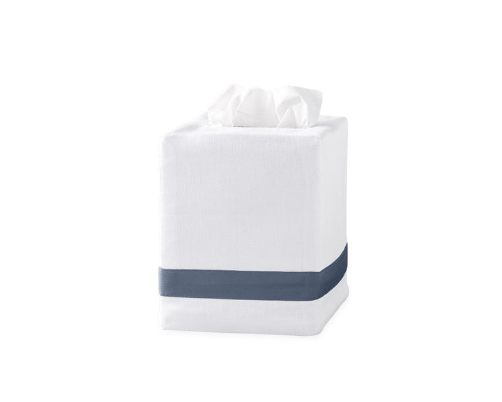 Lowell Tissue Box Cover Bath Accessories Matouk Steel Blue 
