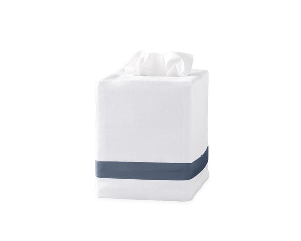 Lowell Tissue Box Cover Bath Accessories Matouk Steel Blue 