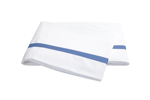 Lowell Twin Flat Sheet Bedding Style Matouk Azure 
