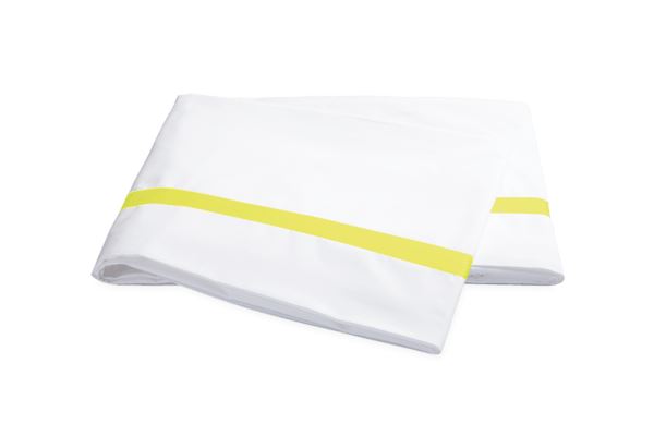 Lowell Twin Flat Sheet Bedding Style Matouk Lemon 