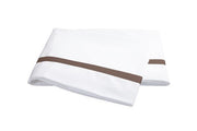 Lowell Twin Flat Sheet Bedding Style Matouk Mocha 