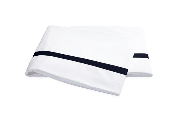 Lowell Twin Flat Sheet Bedding Style Matouk Navy 