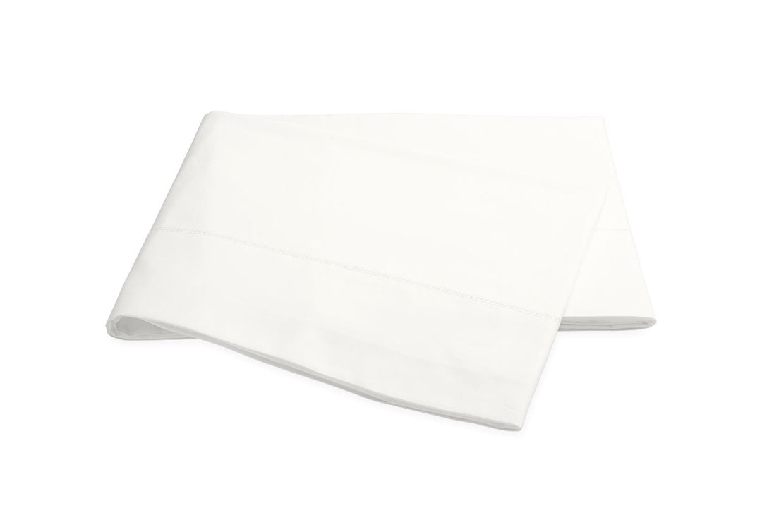 Luca Hemstitch Twin Flat Sheet Bedding Style Matouk Bone 