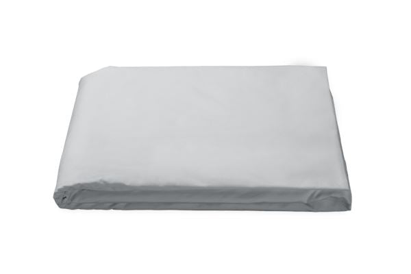 Luca Queen Fitted Sheet Bedding Style Matouk Silver 