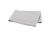 Luca Satin Stitch Full/Queen Flat Sheet Bedding Style Matouk Silver 