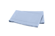 Luca Satin Stitch Full/Queen Flat Sheet Bedding Style Matouk Sky 