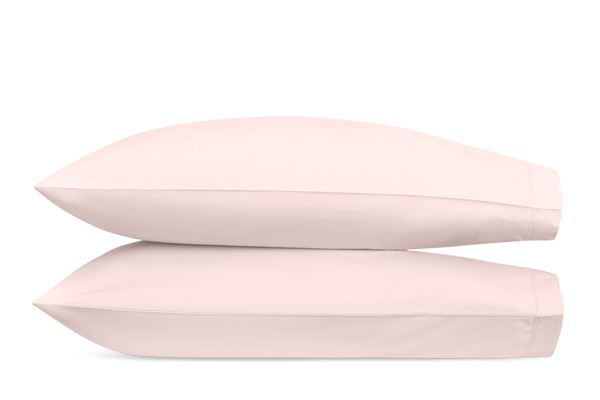 Luca Satin Stitch King Pillowcase- Pair Bedding Style Matouk Blush 