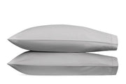 Luca Satin Stitch King Pillowcase- Pair Bedding Style Matouk Silver 