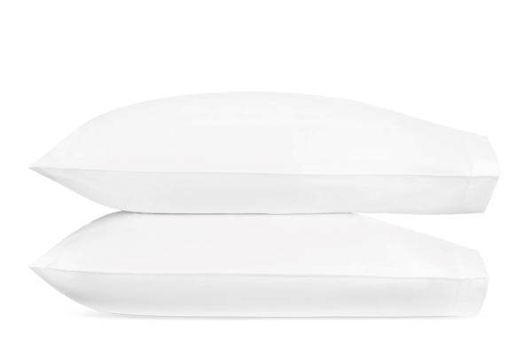 Luca Satin Stitch King Pillowcase- Pair Bedding Style Matouk White 