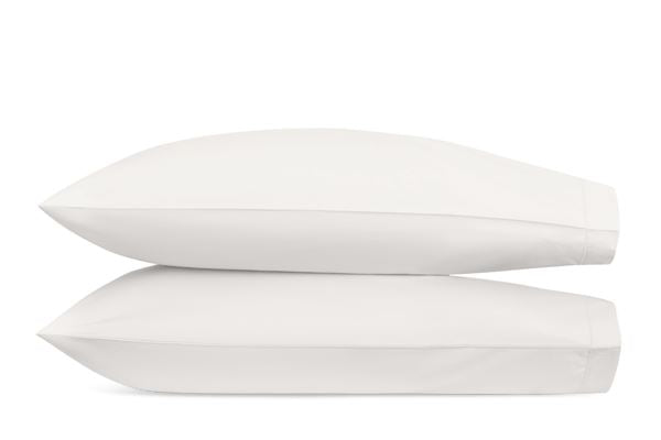 Luca Satin Stitch Standard Pillowcase- Pair Bedding Style Matouk Bone 