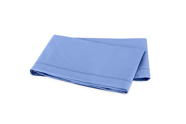 Luca Satin Stitch Twin Flat Sheet Bedding Style Matouk Azure 