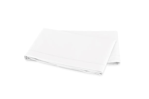 Luca Satin Stitch Twin Flat Sheet Bedding Style Matouk White 