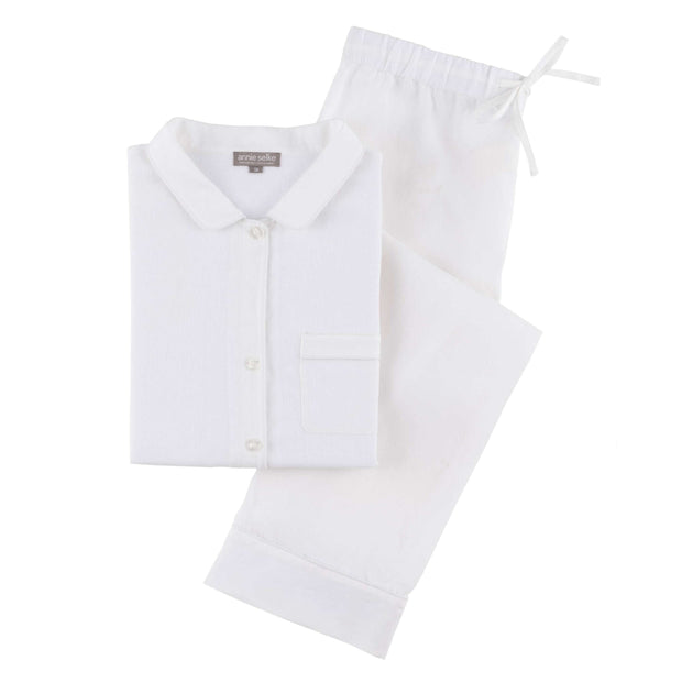 Lush Linen Pajamas- Extra Extra Large Sleepwear & Loungewear Pine Cone Hill White 