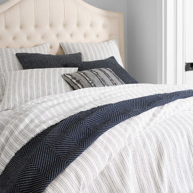 Lush Linen Stripe Twin Duvet Cover Bedding Pine Cone Hill 