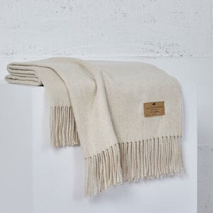 Luxe Italian Cashmere Throw Throw Lands Downunder Oyster 