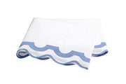 Mirasol Full/Queen Flat Sheet Bedding Style Matouk White/Azure 