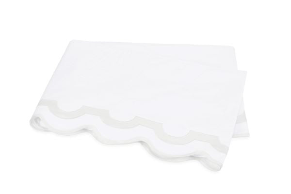 Mirasol Full/Queen Flat Sheet Bedding Style Matouk White/Bone 