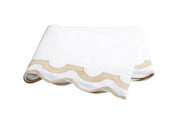 Mirasol Full/Queen Flat Sheet Bedding Style Matouk White/Champagne 