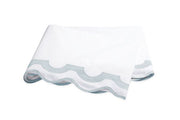 Mirasol Full/Queen Flat Sheet Bedding Style Matouk White/Pool 