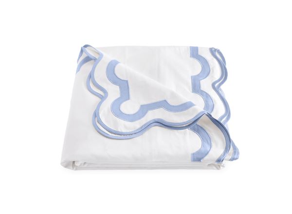 Mirasol King Duvet Cover Bedding Style Matouk White/Azure 