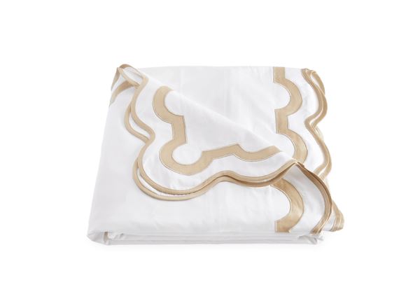 Mirasol King Duvet Cover Bedding Style Matouk White/Champagne 