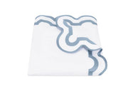 Mirasol King Duvet Cover Bedding Style Matouk White/Hazy Blue 